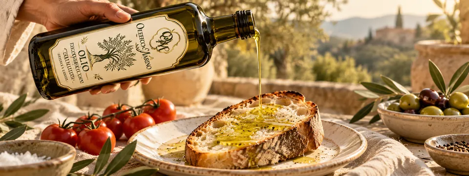 Un filo d’olio extravergine sul pane caldo