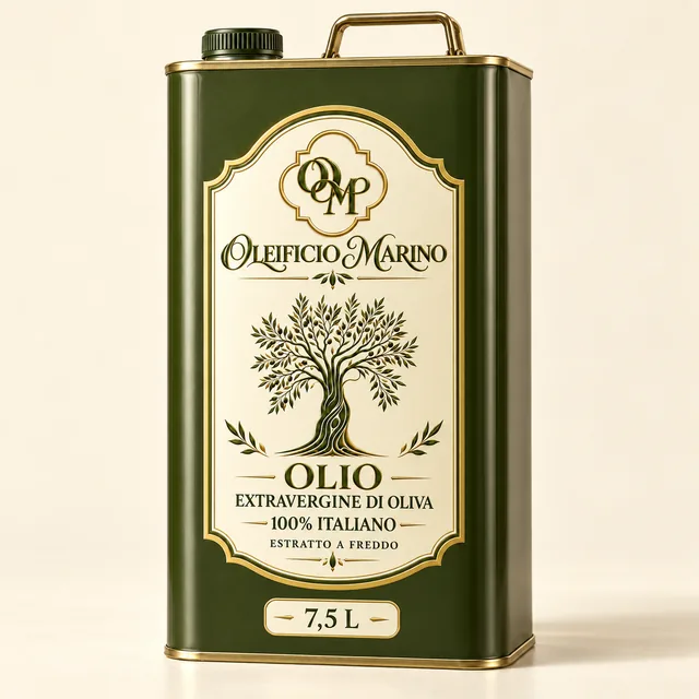 Latta da 7,5 litri di olio extravergine Oleificio Marino